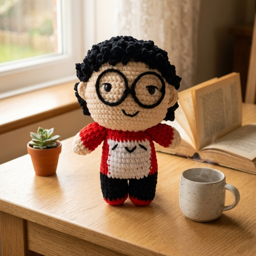 Antik Mahmud Plushie: Large Handmade Crochet Doll