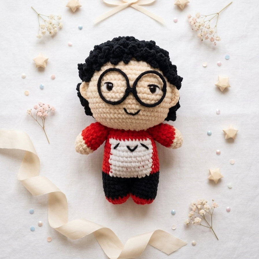 Antik Mahmud Plushie: Large Handmade Crochet Doll